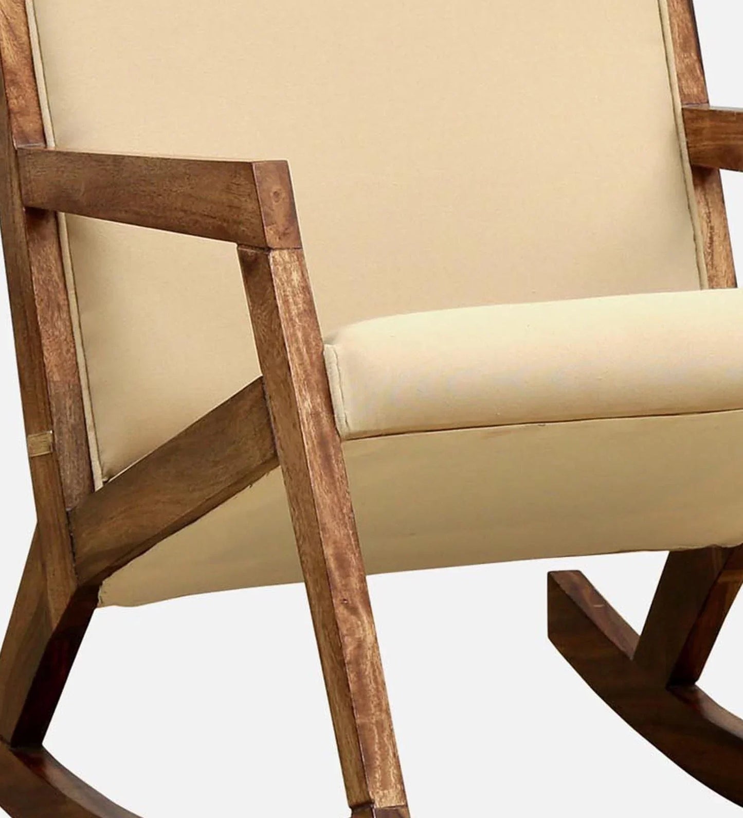 Rezzan Sheesham Wood Rocking Chair in Rustic Teak Finish