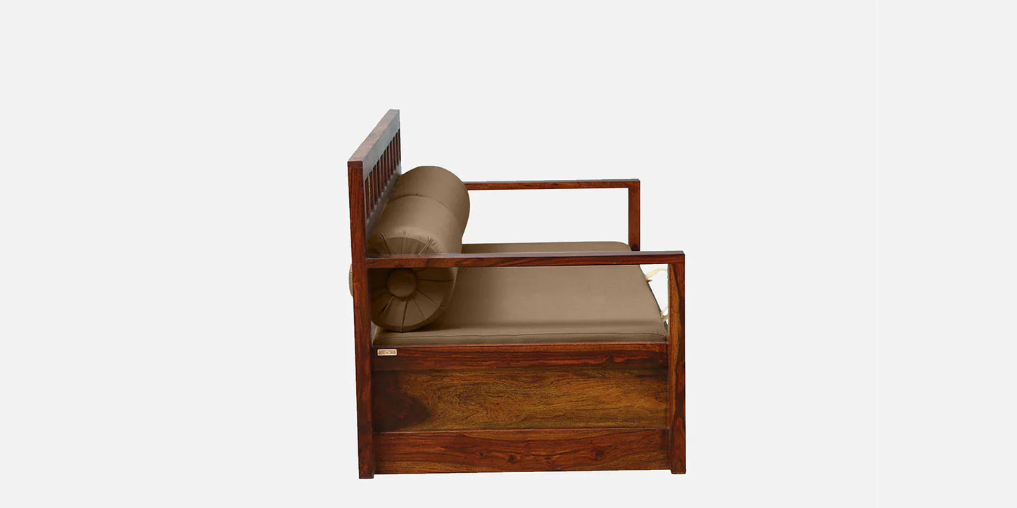 Sheesham Wood Pull Out Sofa Cum Bed In Honey Oak Finish