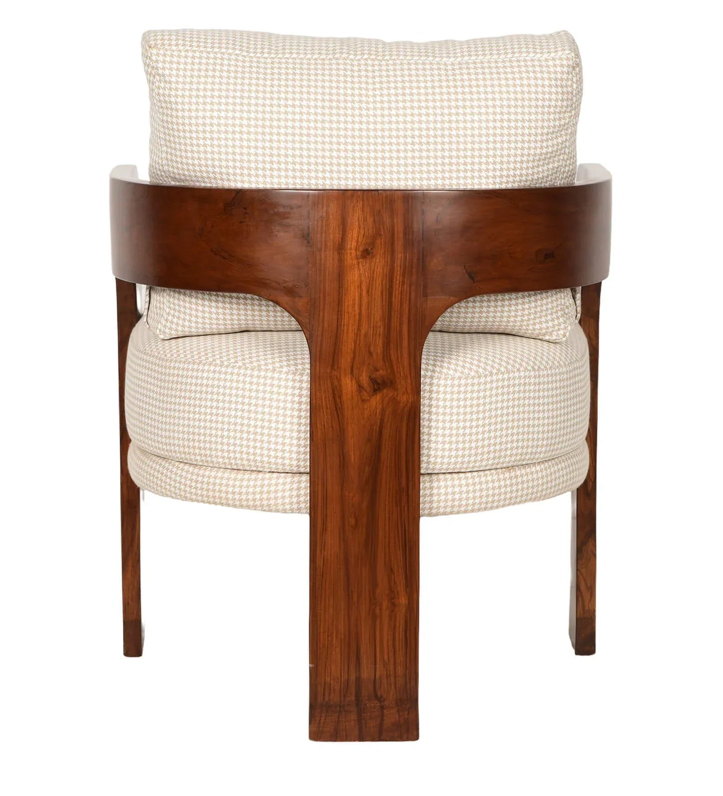 Aloa Fabric Arm Chair In Teak Finish