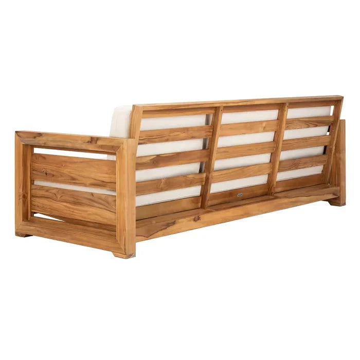 Solid Sheesham Wood Wide Outdoor Teak Patio Sofa