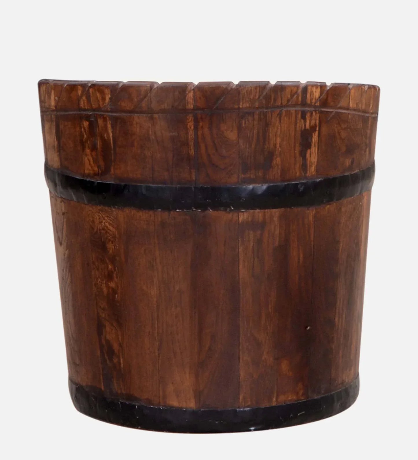 Wood Seating Stool In Scratch Resistant Brown Colour