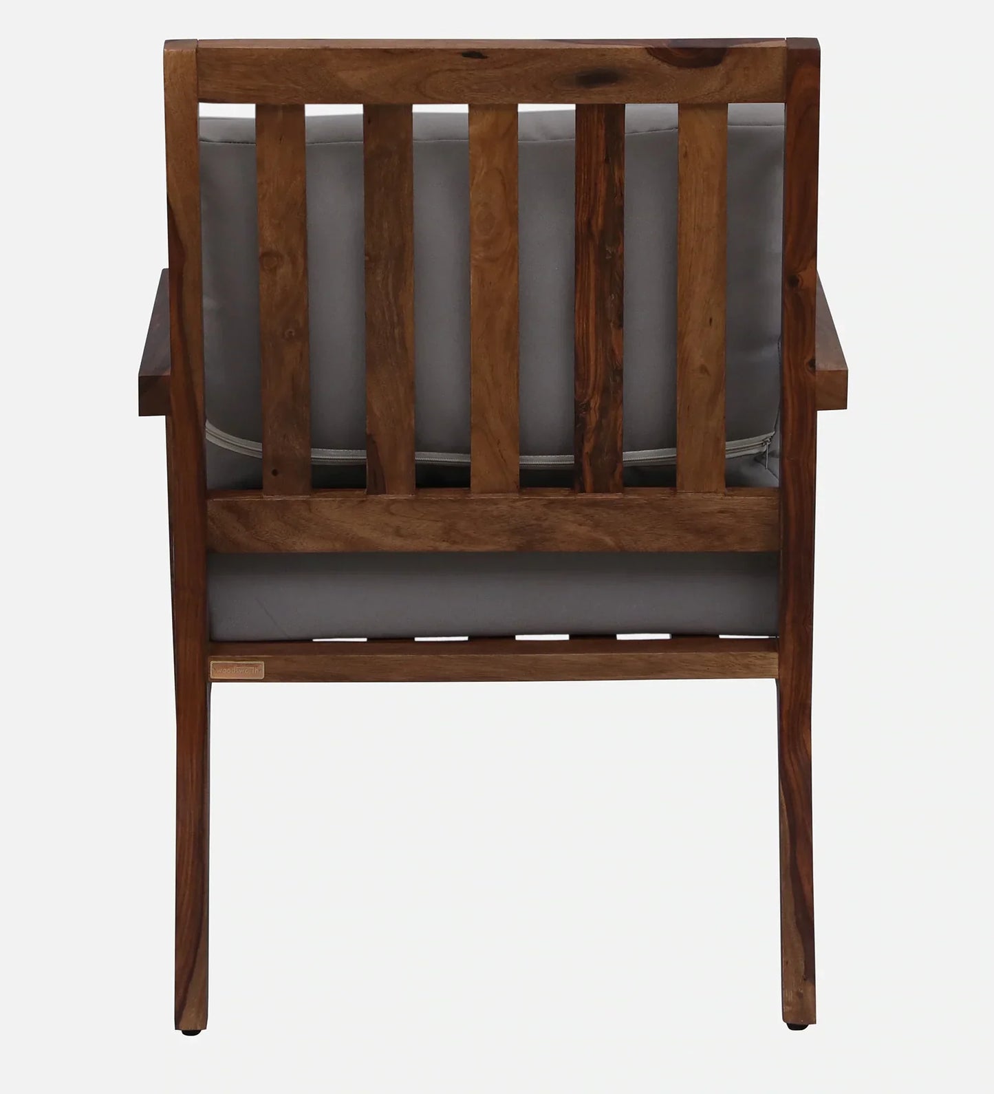 Milton Sheesham Wood Arm Chair In Grey & Rustic Teak Finish