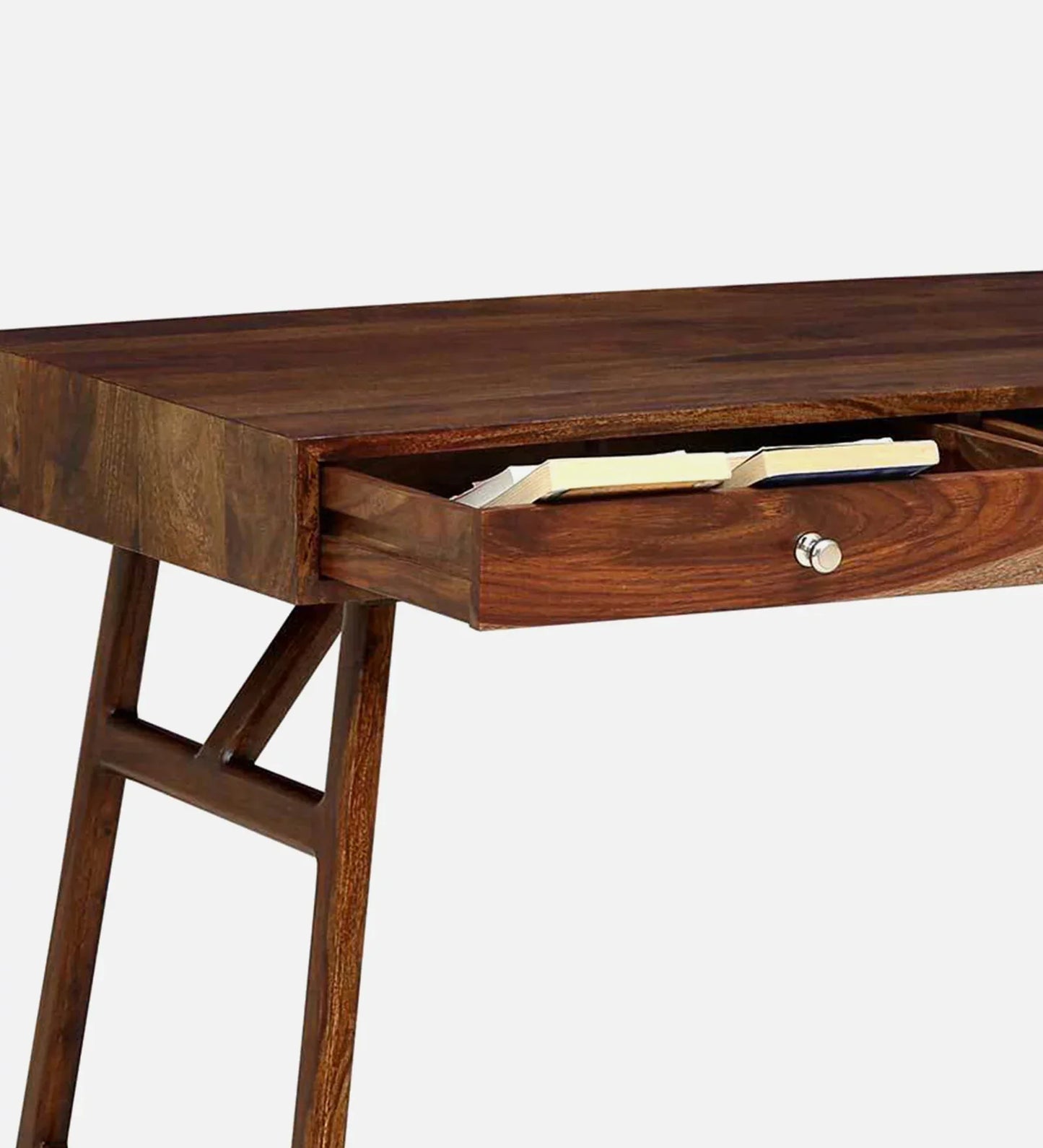 Sheesham Wood Writing Table In Scratch Resistant Provincial Teak Finish