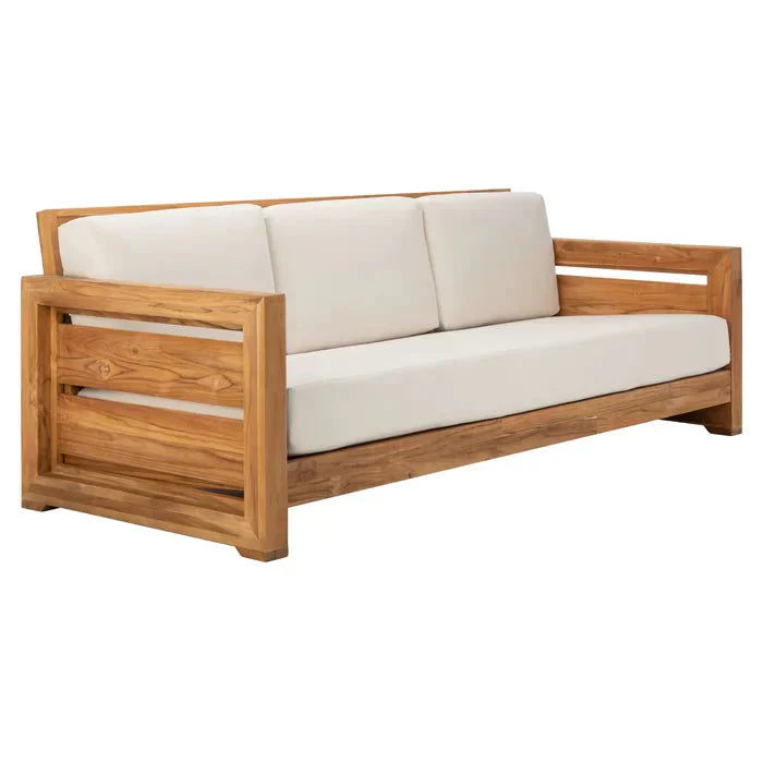 Solid Sheesham Wood Wide Outdoor Teak Patio Sofa