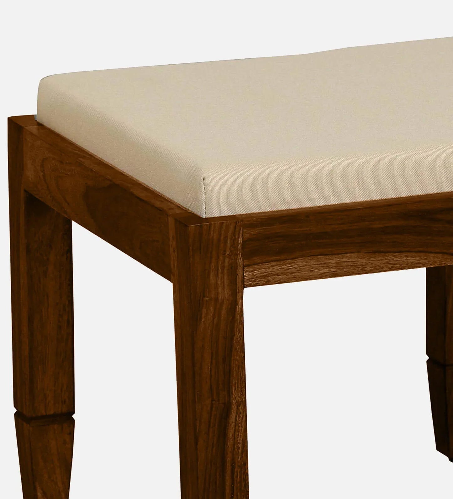 Sheesham Wood Nesting Coffee Table Set in Provincial Teak Finish With Cushioned Stools