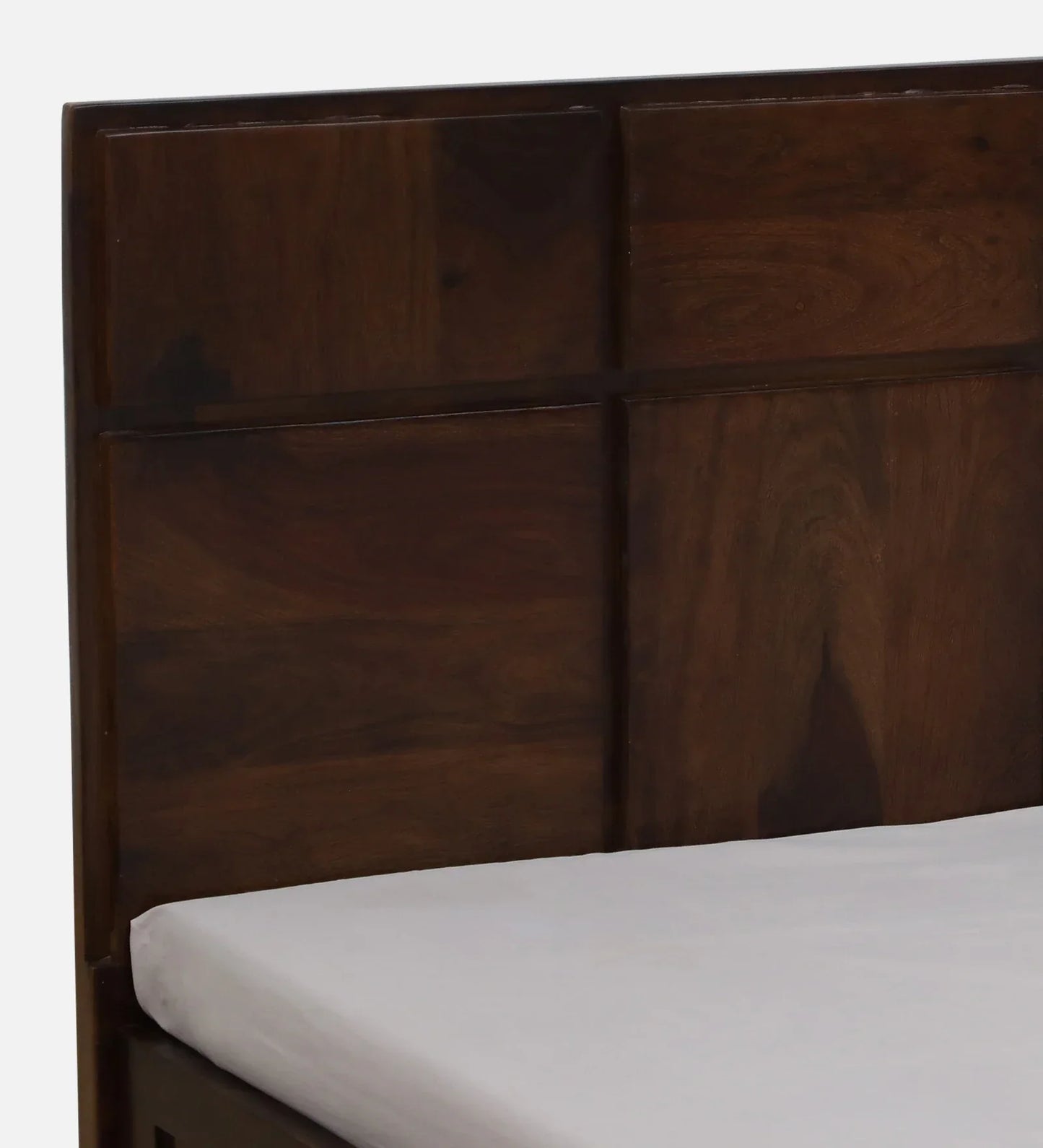 Sheesham Wood King Size Bed In Provincial Teak Finish With Hydraulic Storage