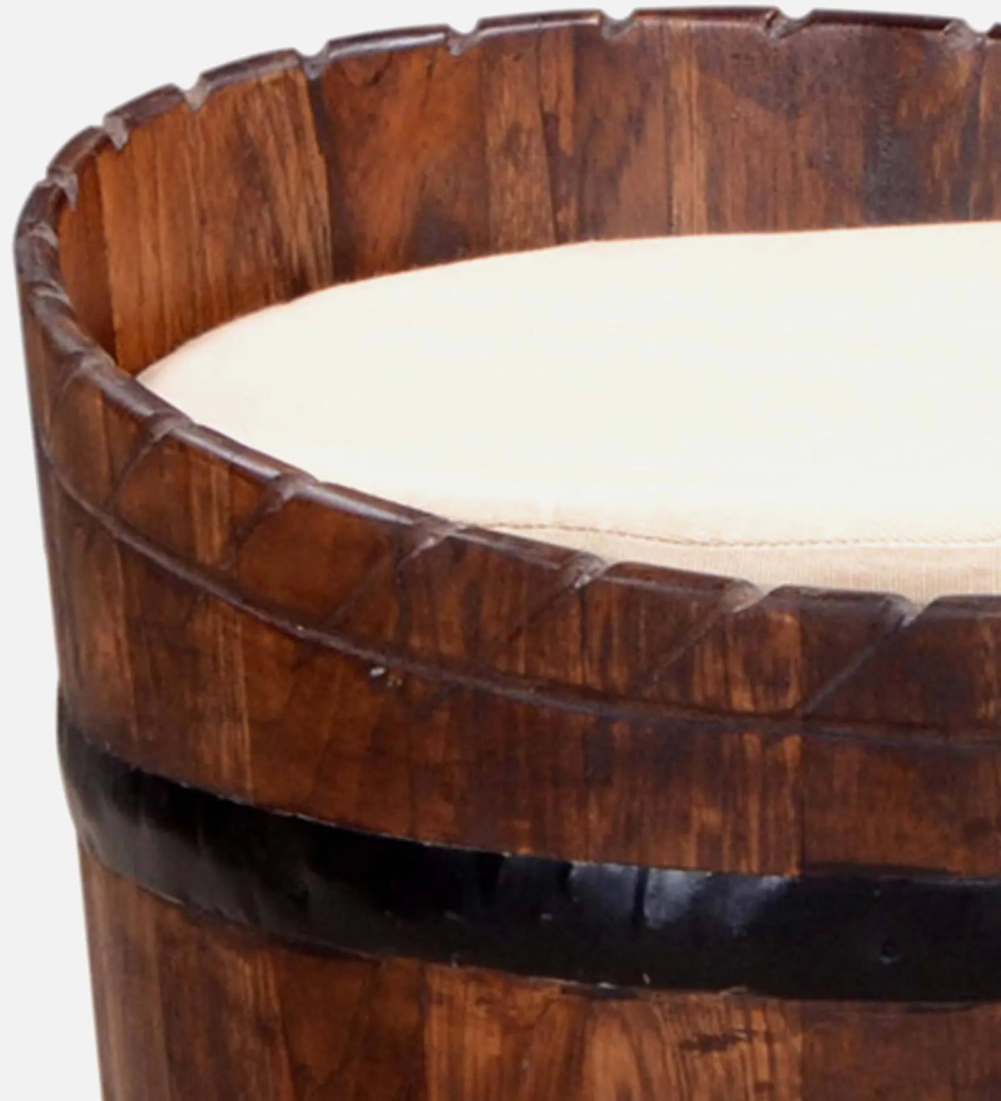 Wood Seating Stool In Scratch Resistant Brown Colour