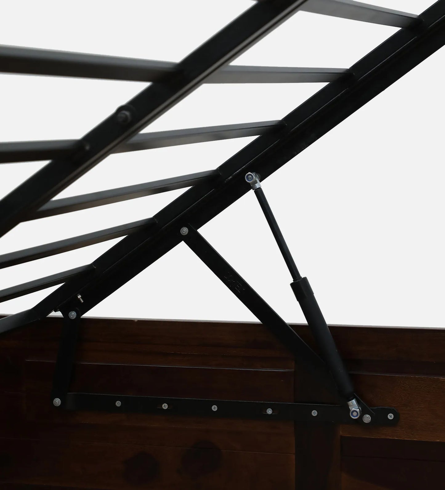 Sheesham Wood King Size Bed In Provincial Teak Finish With Hydraulic Storage