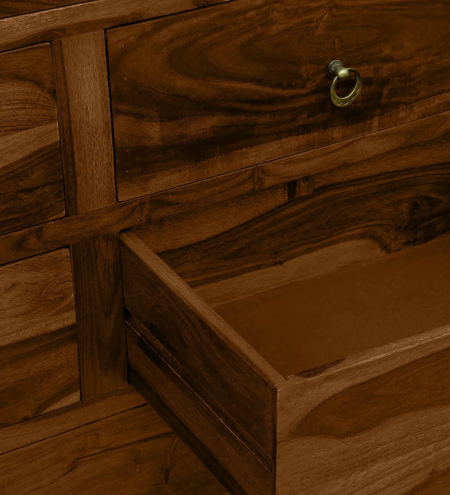 Sheesham Wood Chest Of Drawers in Scratch Resistant Provincial Teak Finish