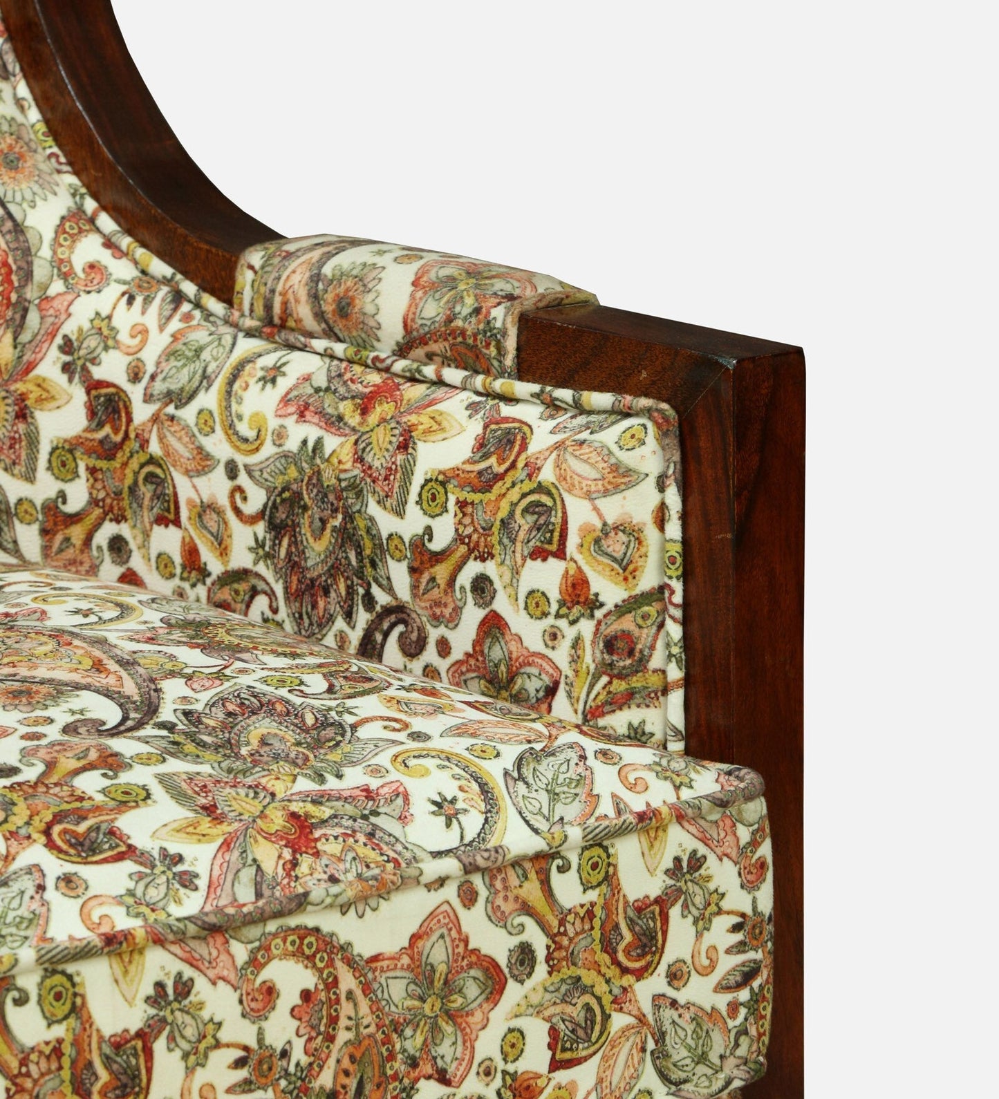 Sheesham Wood Accent Chair In Walnut Finish