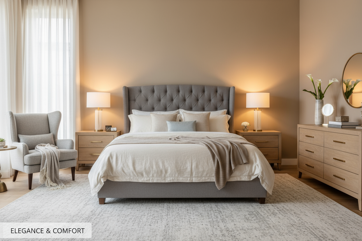 create an image for a furniture website banner of bedroom furniture 